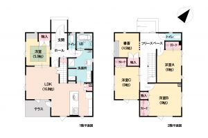 岩見沢建売SUMMO用平面図（敷地図付）