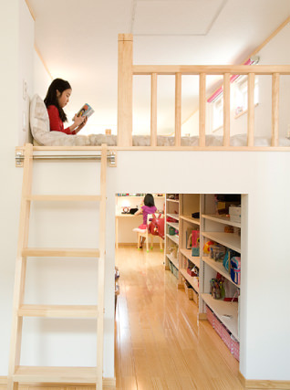 スキップフロアの家 子供部屋