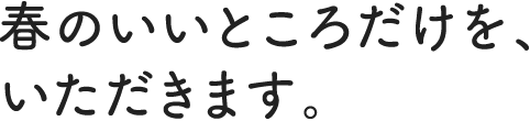 春のいいところだけを、いただきます。